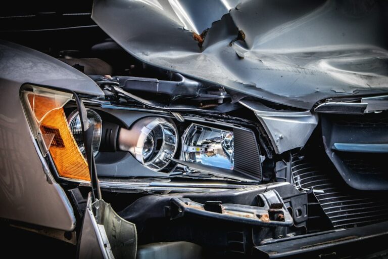 Damaged car after a collision