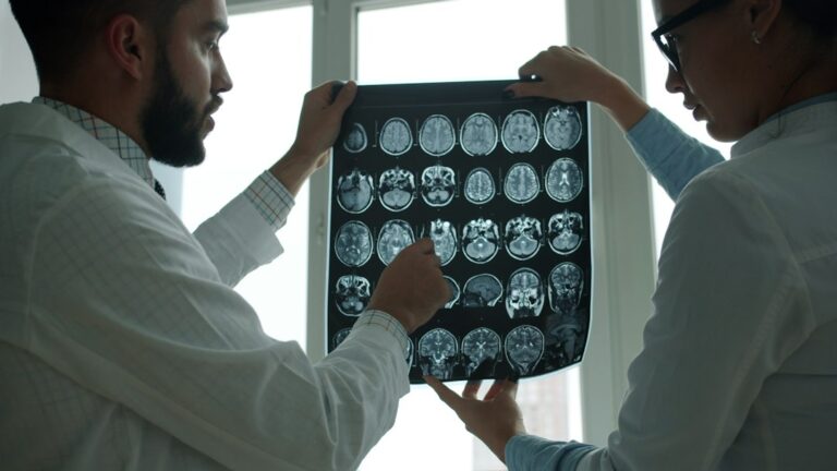 Doctors reviewing brain imaging